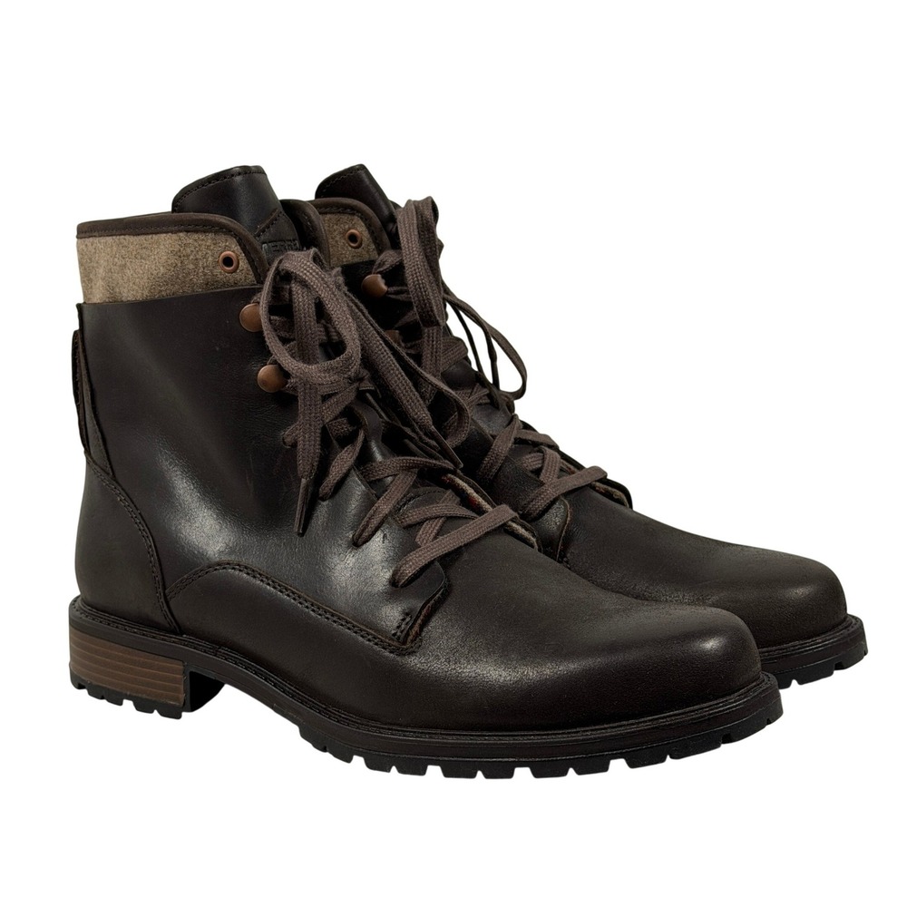 Merrell Womens 10.5 Brown Leather Plaid Wool Lining Lace-Up Ankle Boots J99340